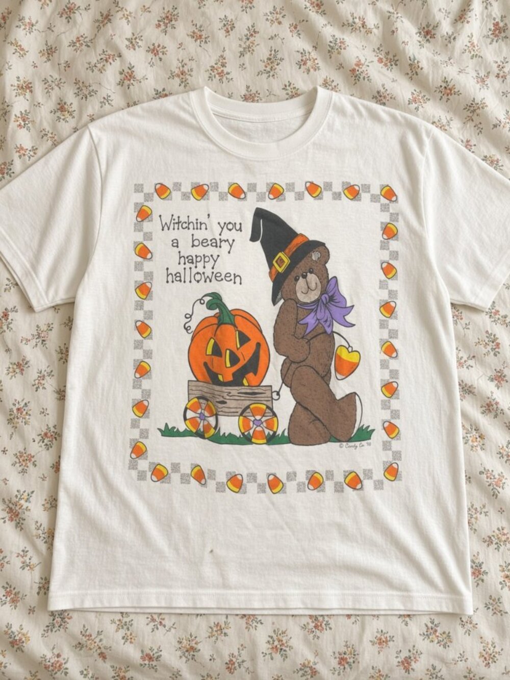 🎃 Witchin' You a Beary Happy Halloween Teddy Bear Tee Cute Candy Corn Shirt 🧸
